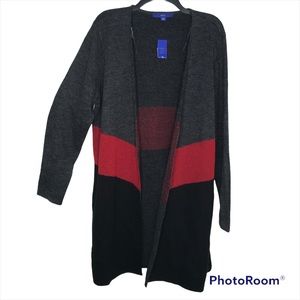 Apt. 9 Long Sleeve Stripe Duster Sweater
